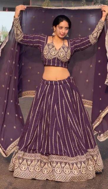 Pc 516 Georgette Heavy work Traditional lehenga choli designs in Hyderabad